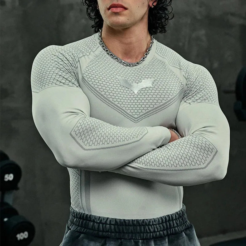 2026 Spring Men's Slim Fit Ice Silk Long sleeves T-Shirt O-Neck Gym quick dry Fashion Top New Style running T-shirt men Clothing