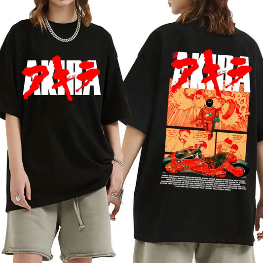 Japanese Science Fiction Cartoon Movie Anime Akira Shotaro Kaneda Graphic T Shirts Men Women Cotton Vintage Oversized T-shirts