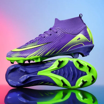 New Men Football Boots Training Shoes FG Ultralight Soccer Shoes Outdoor Drop Shipping Soccer Cleats Non-Slip Long Spikes