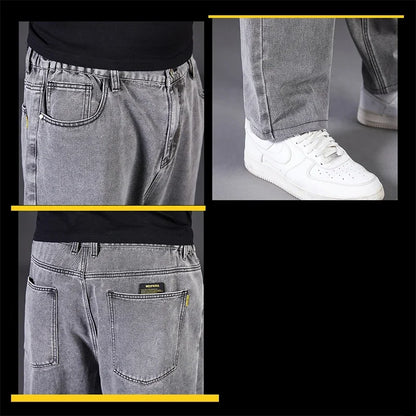 Big Size Jeans Men Good Quality Large Size Jumbo Long Loose Pants Plus Size Loose Jeans Men Wearable Seasons Denim Baggy Jean
