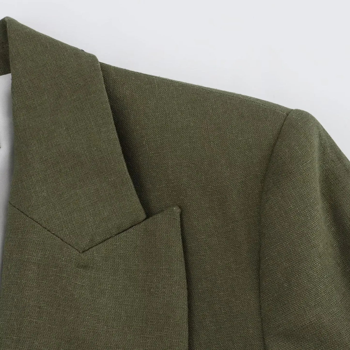 Women Fashion Solid Blazer Notched Collar Long Roll up Sleeves Female Chic Office Lady Business Outfits
