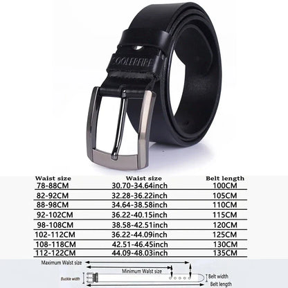 Men High Quality Genuine Leather Belt Luxury Designer Belts Men Cowskin Fashion Strap Male Jeans for Man Cowboy
