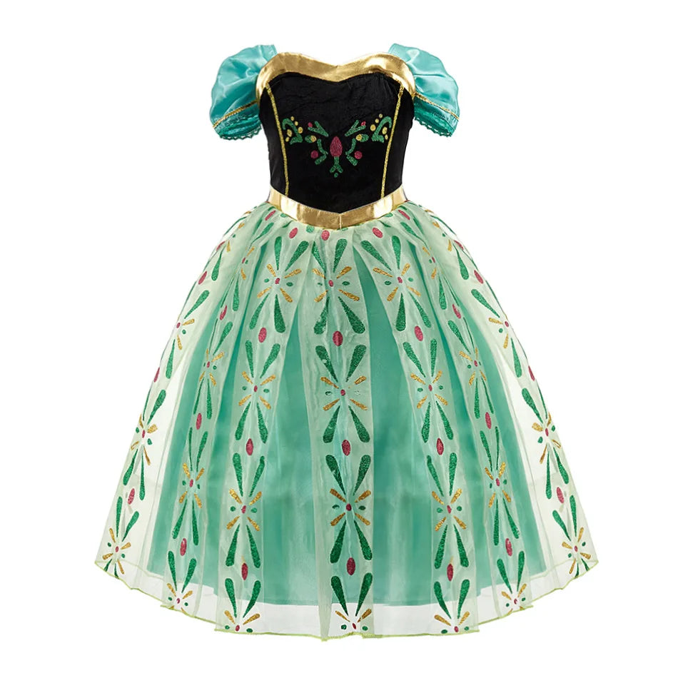 Girls Princess Dress Kids Disney Elsa Anna Snow White Aurora Sofia Rapunzel Cinderella Halloween Costume Children Birthday Party