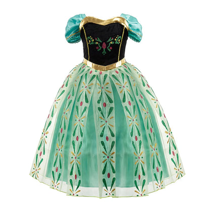 Girls Princess Dress Kids Disney Elsa Anna Snow White Aurora Sofia Rapunzel Cinderella Halloween Costume Children Birthday Party