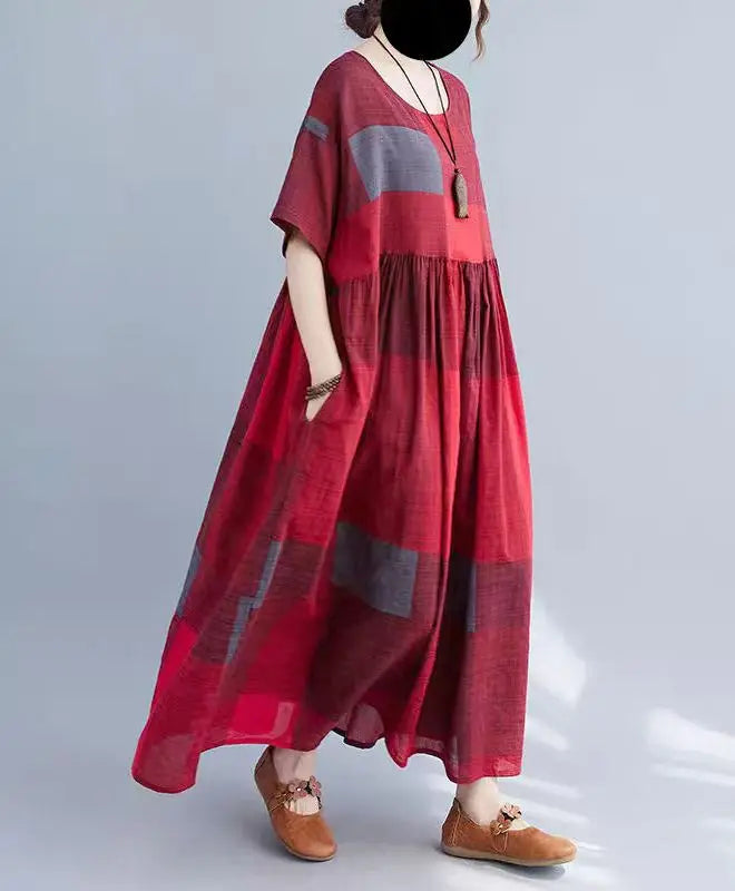 Robe Plus Size 100KG Summer Dress Women Floral Loose Vestidos Para Mujer Casual Maxi Print Cotton Linen Oversized BOHO