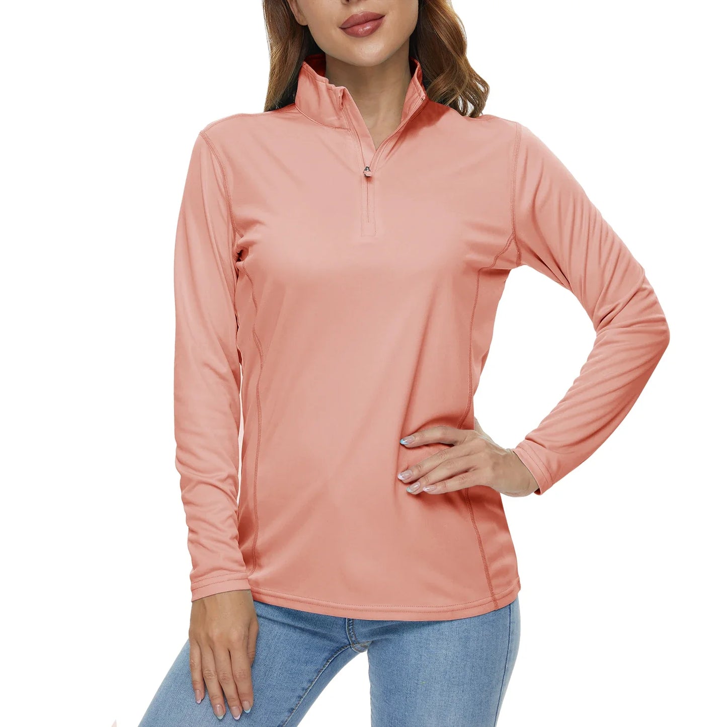 UPF50+ Quick Dry Long Sleeve Performance T-Shirts Womens Sun Protection Running Hiking Fishing Tee Shirts Tops Outdoor