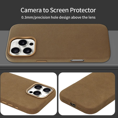 Suede Phone Case for iPhone 17 pro with Magnetic Wireless Charging Anti-Drop Cover Compatible with iPhone 17 16 15 pro Max