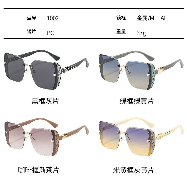New Fashion Square Sunglasses Women Luxury Brand Anti Strong Light Vintage Large Frame Cool Sun Glasses Gafas De Sol Mujer