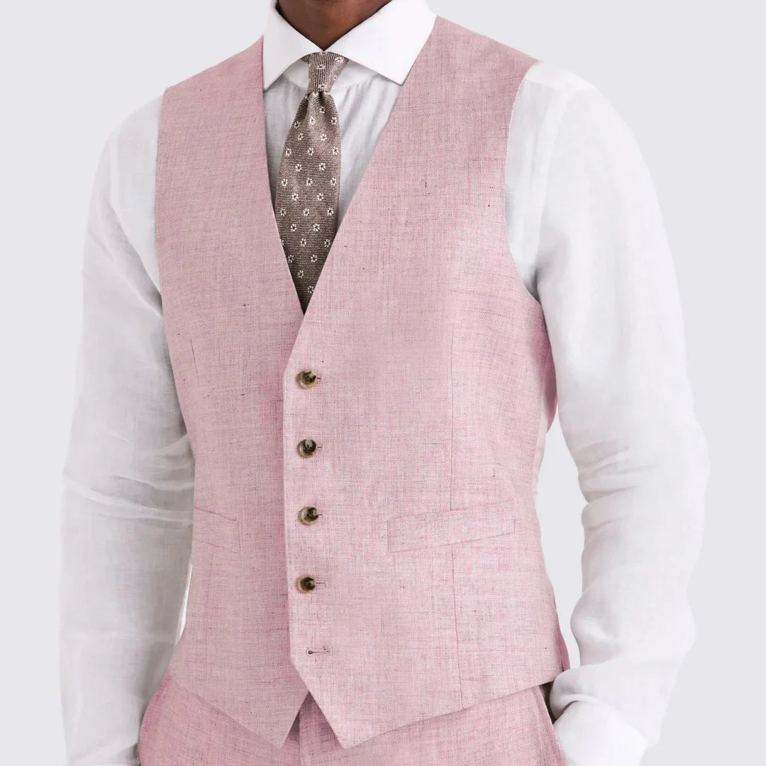 Men Vest Ivory Linen Single Button V Neck Breathable Cool Waistcoat For Business Work Banquet Office Casual Daily Men Suit Vest