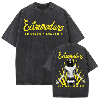 Rock Band EXTREMODURO Tour 2025 Vintage Washed T-shirt Men Women Fashion Hip Hop Street T Shirts Summer Loose Oversized T Shirt