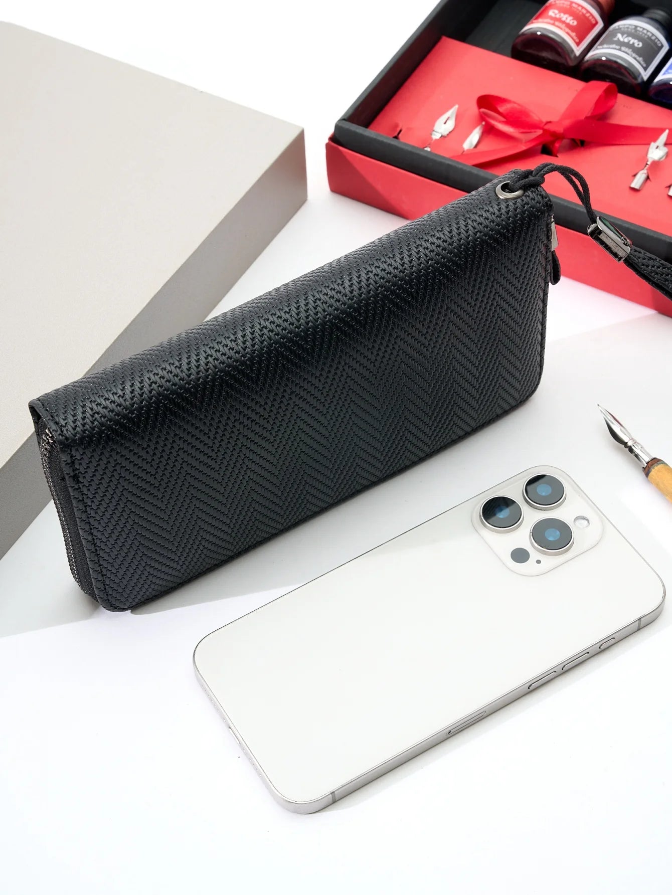 Fashion Retro Simple Long Wallet Business Office Commute Large Capacity Multi-Card Slot Portable Long Zipper Wallet Phone Wallet
