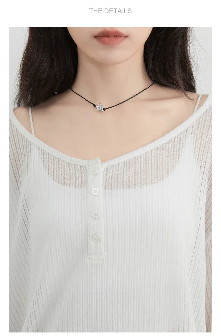 Women T-Shirts Casual Loose New Slightly Transparent O Neck Female Top Thin Sun Protection Tees Spring Summer 2025