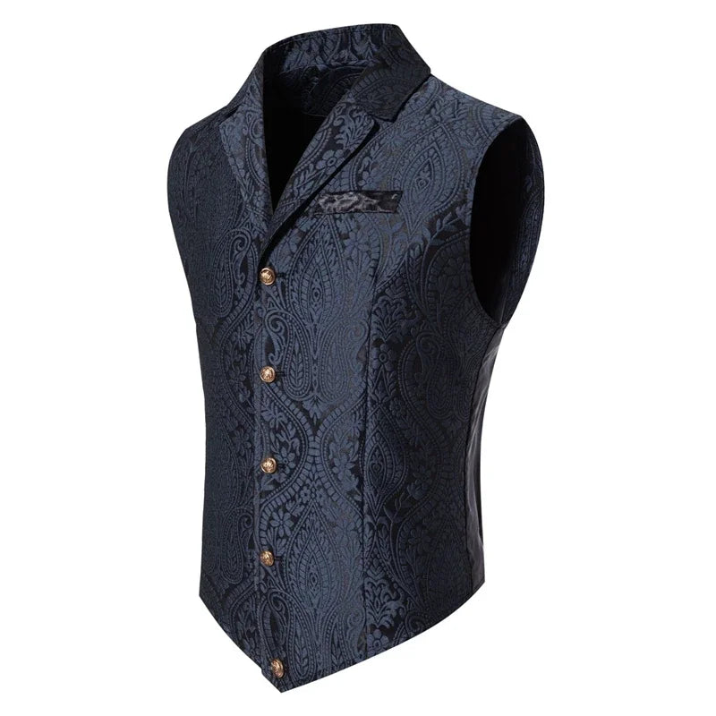 Men's Suit Vest , Casual Lapel Single Breasted Jacquard Slim Fit Holiday Vest, Red, Pink, Black and more available.