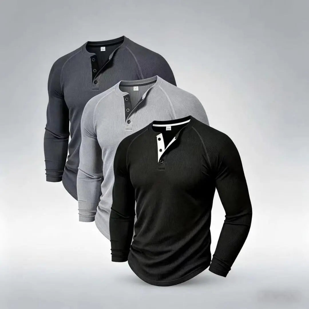 Loose men's solid colour casual versatile American-style round-neck long-sleeve base T-shirt for spring and autumn outdoor daily