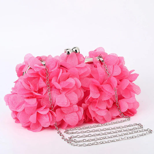 Flower Dinner Purse Designer Floral Chain Crossbody Bride Handbag Clutches Woman Petal Evening Party Clutch Wedding Dress Bag
