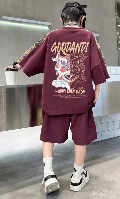 Plus Size Children's Clothing Boys From 4 T-shirts 7 12 Years Baby Summer Clothes Kids Boy Suit 2025 Top Outdoor Korean T-shirt
