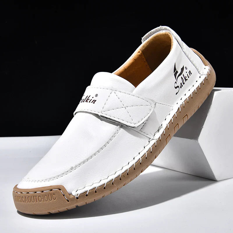 Men's Slip On Loafers Soft Leather Preppy Lightweight Breathable Driving Shoes Non Slip Daily Fashion Casual Outdoor Sneakers