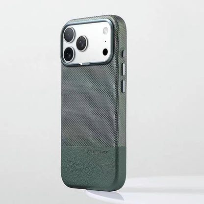 For Magsafe Fine Grained Leather Case For iPhone 17 Pro Max Ari 16 15 14 13 Metal Lens Frame Wireless Charge Accessories Cover