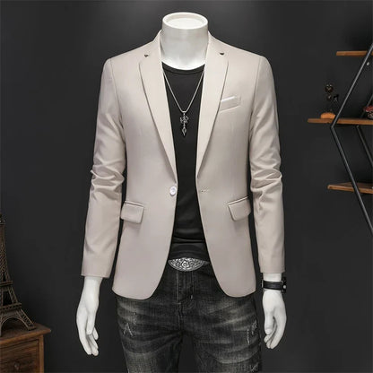 15 Color Fashion Mens Suit Jacket High Quality Slim Fit Solid Color Casual Business Mens Blazers Formal Office Wedding Suit Tops