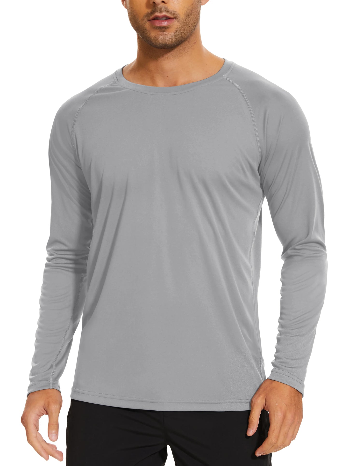 Men's Sun Protection T-shirts Summer UPF 50+ Long Sleeve Performance Quick Dry Breathable Hiking Fish T-shirts UV-Proof