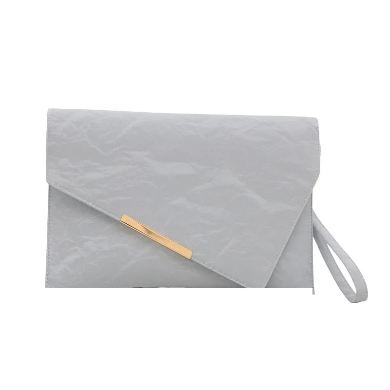 Fashion Women Clutch Soft PU Leather Solid Color Evelope Bag Wristlet Bags Female Small Handbags Day Clutches Evening Party Bags