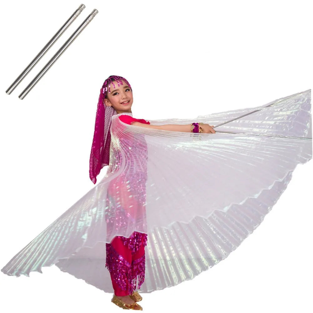 Wings Costumes Kids Belly Dance Dress for Girls Gift Bellydancing Clothes Bollywood Dancewear Children Cosplay Wings with Sticks