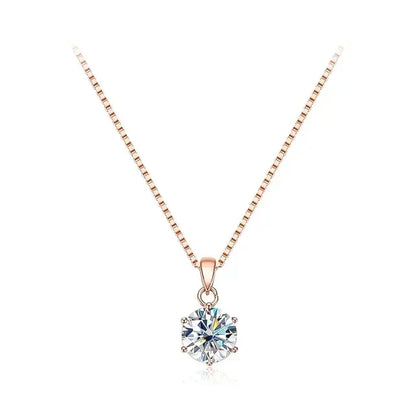 1-10Carat Moissanite Diamond Pendant Necklace for Women S925 Silver D Color VVSI Clarity Solitaire Diamond NeckchainCertified