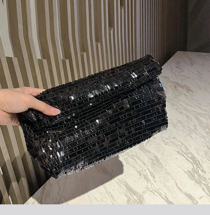 Women Envelope clutch bag Fashion shiny Sequins ladies Clutches Party lady evening bags handbag