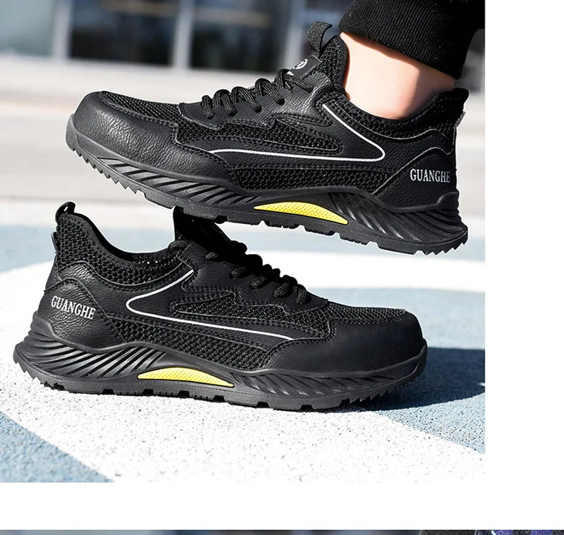 summer mesh safety shoes breathable work shoes industrial construction indestructible shoes for men steel toe safety work boots