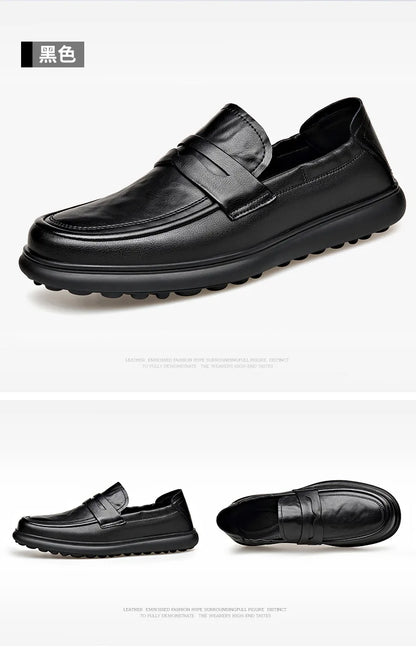 Spring Autumn New Genuine Leather Shoes for Men Black Fashion Business Casual Shoes Male High Quality Designer Loafers Man