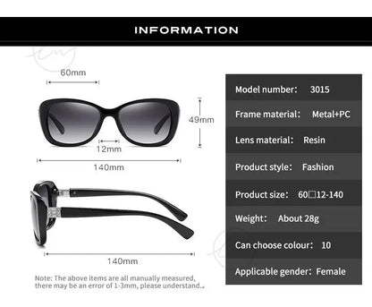 Brand Young Style Women's Sunglasses Gradient Polarized Driving Glasses Luxury Design Ladies Elegant Lunette De Soleil Femme