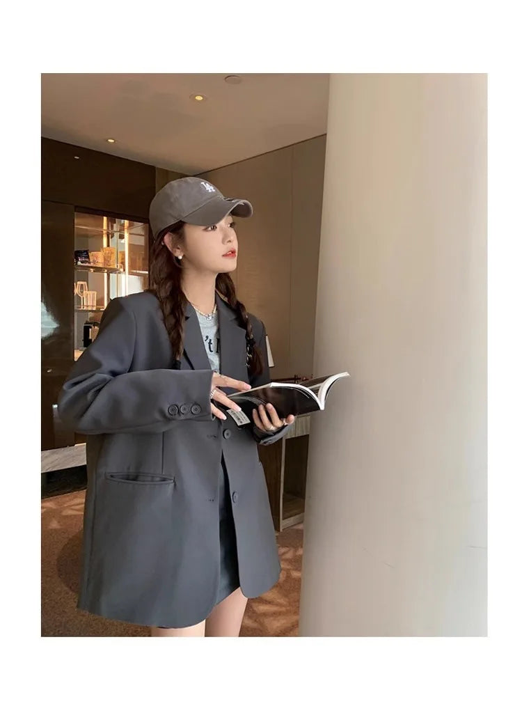 Ladies' Lazy Style Hot Sale Of The Season Early Autumn Korean Version Design Large Slit Small Size Suit Jacket Casual Elegant...