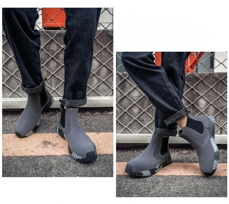 steel toe work boots for men industrial construction work protection shoes anti smash anti puncture safety shoes without laces