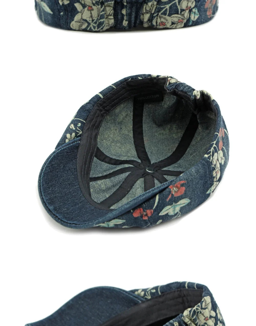 Beret Cap Spring Summer Autumn Men Women Cap Male Female Floral Artist Painter Beret Hat Denim Flat Cap Octagonal Berets
