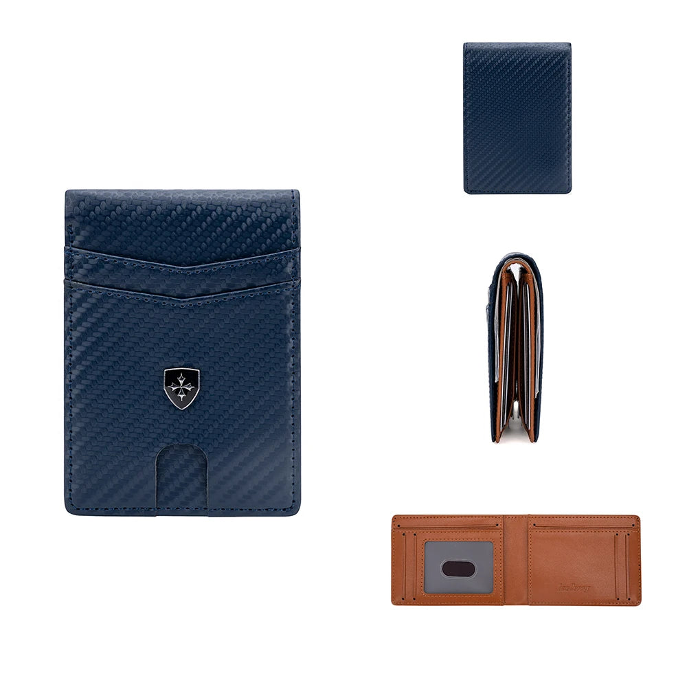 Slim Wallet for Men-Leather Money Clip Mens Wallets-RFID Blocking Front Pocket Bifold Credit Card Holder