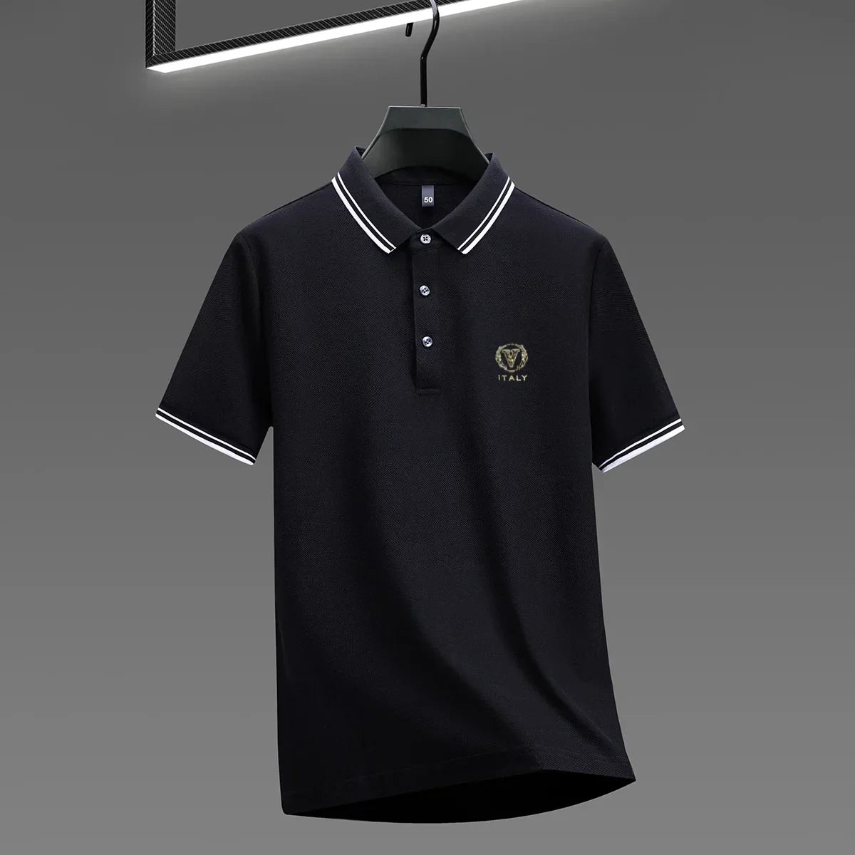 100% pure cotton men's polo shirt high-end brand unique letter printed short sleeve summer new comfortable casual lapel T-shirt