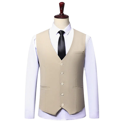 Plus Size Mens Vest Checkered Elastic Single Breasted Waistcoat For Host Groom Groomsmen Coffee Khaki l Suit Vest for Men 9XL