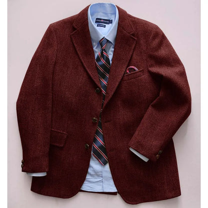 Men's Casual Blazer Herringbone Slim Fit Single Breasted Stylish Comfortable Jacket Men's Coat Double Breasted Blazer Men's Suit