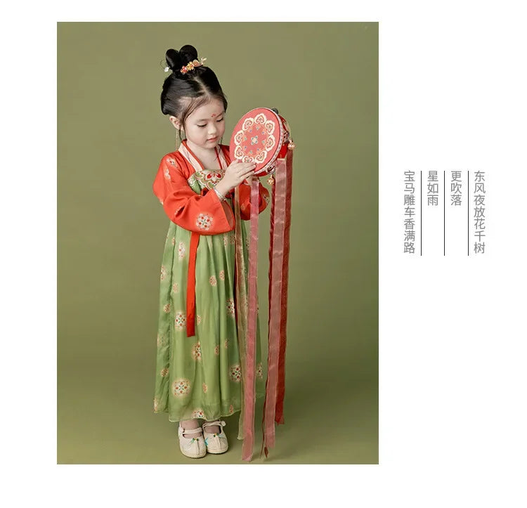 Girl Modern Hanfu Chinese Style Dress Halloween Fairy Kids Clothes Vestidos Traditional Cosplay Children Costume Girls Dresses