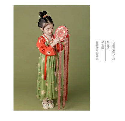 Girl Modern Hanfu Chinese Style Dress Halloween Fairy Kids Clothes Vestidos Traditional Cosplay Children Costume Girls Dresses