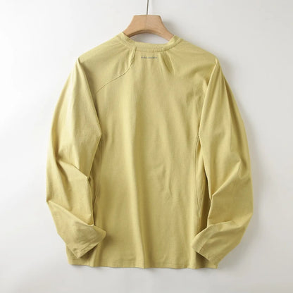 Unisex High-Stretch Breathable Long-Sleeve T-Shirt – Antibacterial, Moisture-Wicking & Quick-Dry with Waffle-Knit Print Outdoor