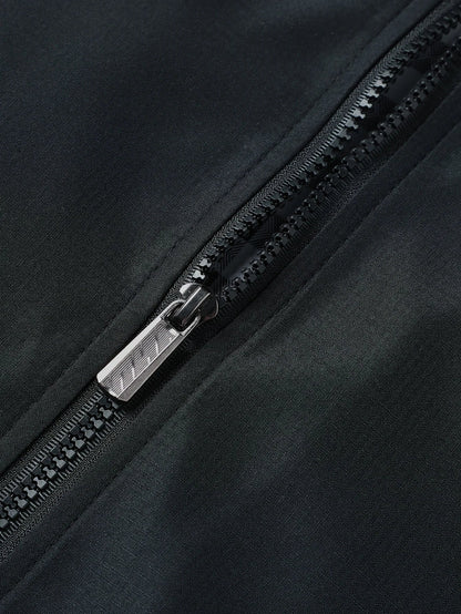 Men's Classic Design Sports Jacket, Casual Baseball Collar Zipper, Spring and Autumn Solid Color, Fashionable Daily Wear Jacket