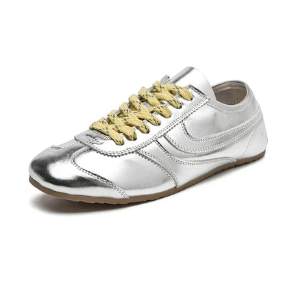 German Training Shoes Women 2026 New Genuine Leather Women Sneakers Flat Lace-up Retro Large Size Forrest Gump Shoes Women