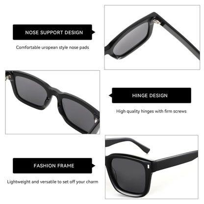 2026 Classic Design Polarized Sunglasses Unisex Handmade Acetate Thick Frame Sun Glasses Male Trend Square Shades
