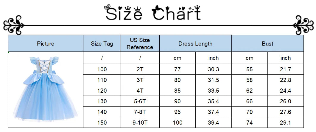 Kids Princess Costume Children Elsa Anna Halloween Dress Girl Cinderella Snow White Dress Rapunzel Mermaid Pageant Disguise