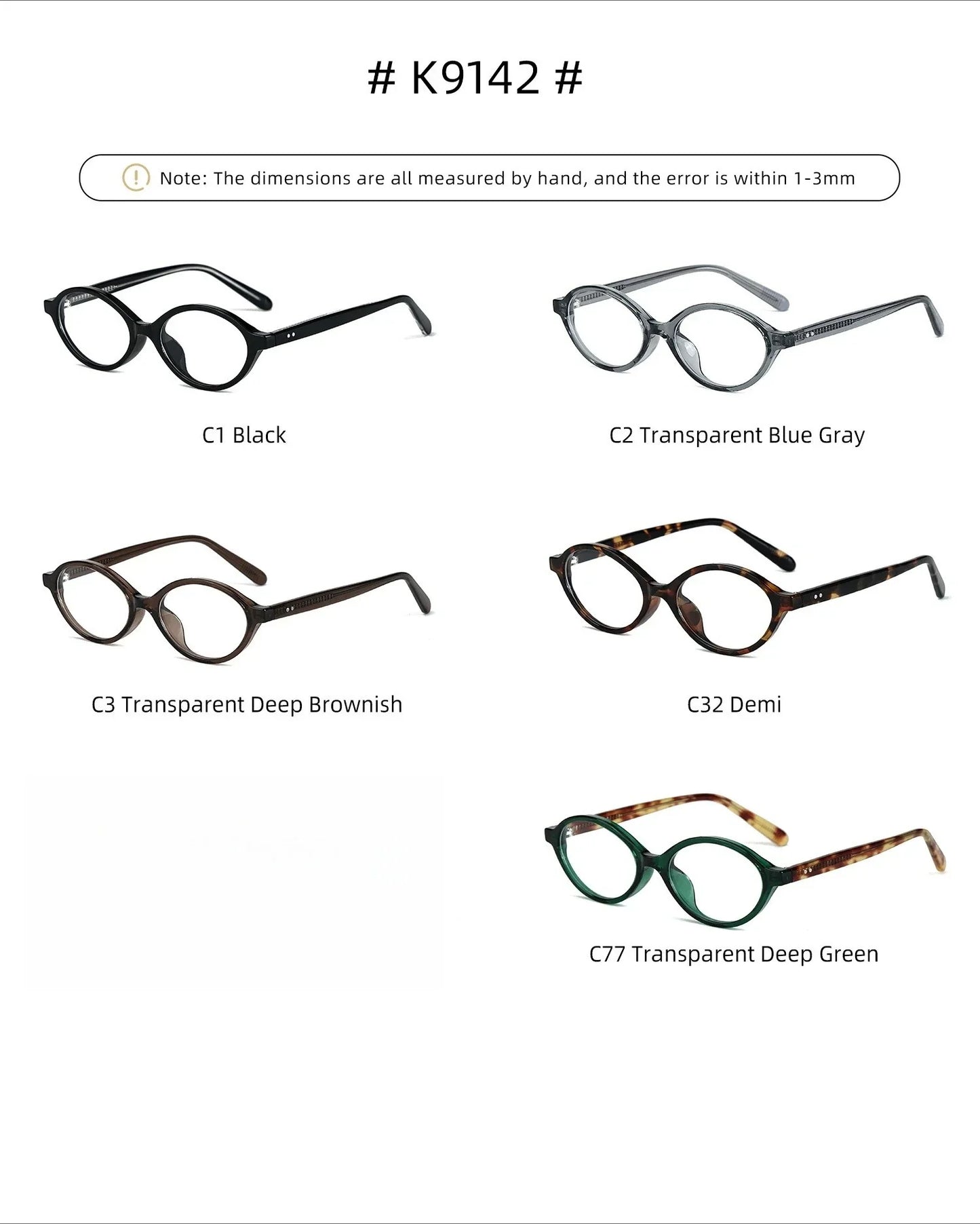 Simple Geometric Oval Small Frame Retro Design Women's Polarized Sunglasses UV Protection Customizable Prescription K9142