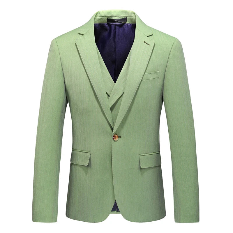 27 Colors ( Blazer + Vest + Pants ) Boutique Fashion Plaid Formal Office Business Mens Suit Three Pieces Groom's Wedding Dress