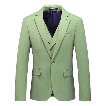 27 Colors ( Blazer + Vest + Pants ) Boutique Fashion Plaid Formal Office Business Mens Suit Three Pieces Groom's Wedding Dress