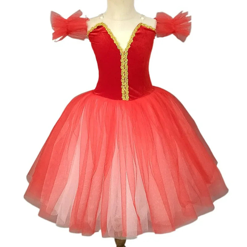 Girl Ballet Dress Dance Costumes Kids Outfit Vestidos Performance Party Baby Clothing Summer Girls Dresses Tutu Children's Day