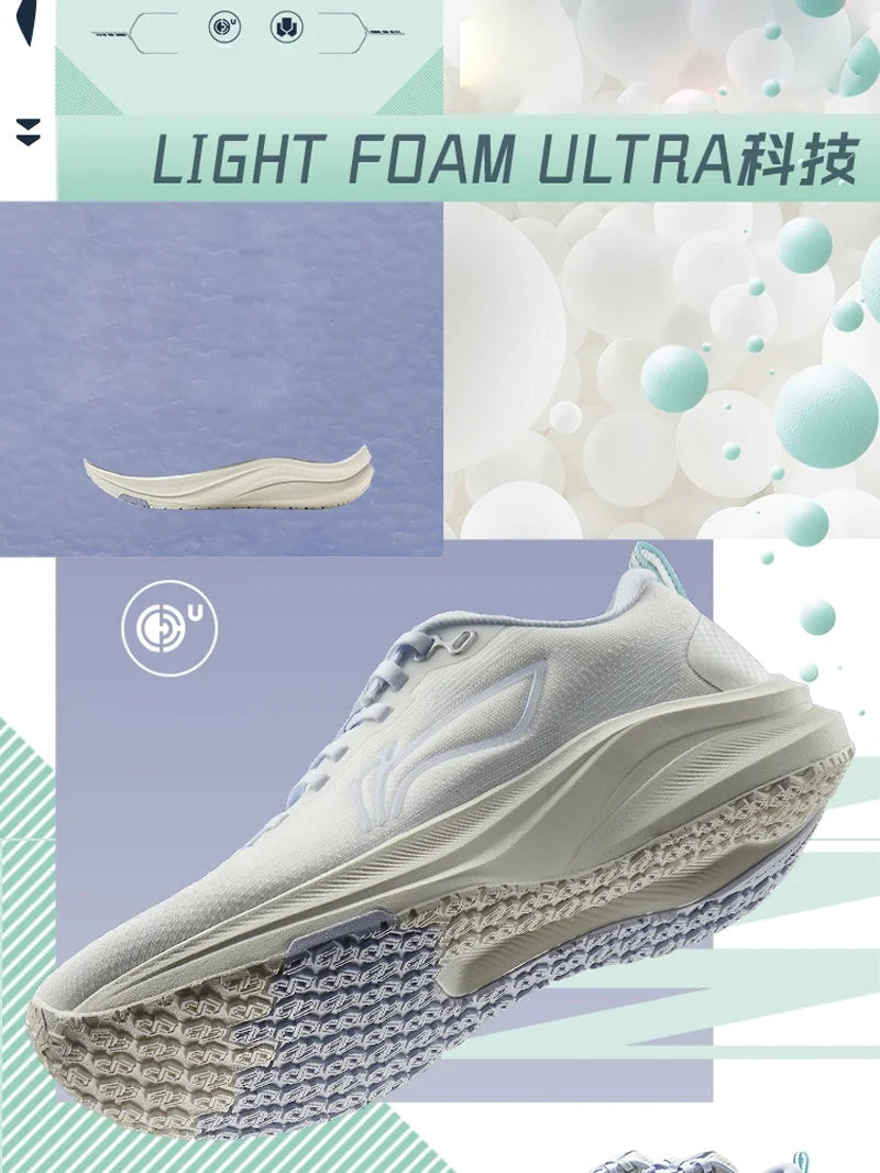Women's RED HARE 8 Racing Running Shoes LIGHT FOAM ULTRA Reflective Cushion Stable Shoes LiNing Light Sneakers ARPV004